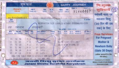 Indian Railway Reservation Ticket