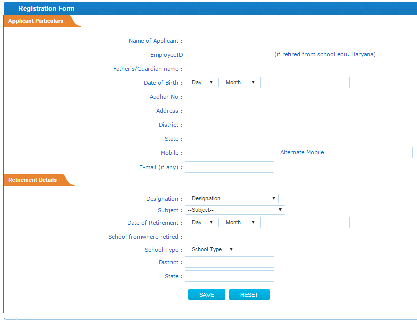 registration form haryana retired teachers